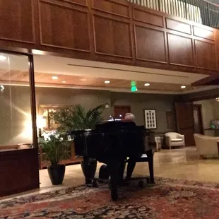 Wonderful pianist and beautiful view of Jacksonville at night.