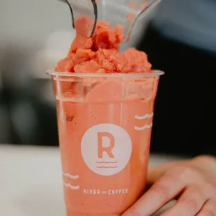 Banana Berry Smoothie made with real fruit!