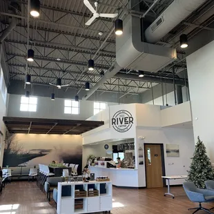 the interior of a coffee shop