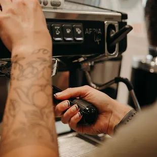 Pulling that perfect shot of espresso