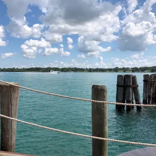 a view of the water from a dock