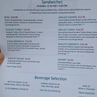 Menu back