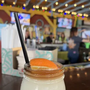 Pina colada with a rum floater