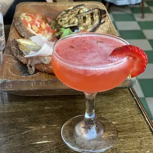 My drink and my Bruschetta Mista