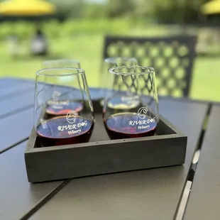 Wine flight where you can choose your own.