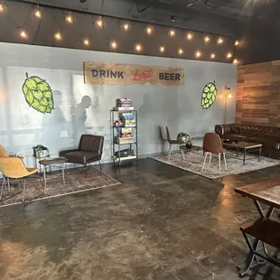 the interior of the brewery