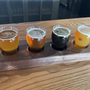 a flight of beers