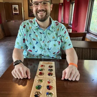 Mancala on the train at halloweentime