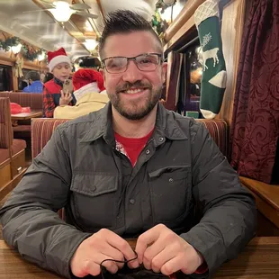 First got on the train and enjoyed the decor and friendly staff