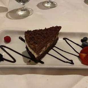 Triple chocolate mousse cake