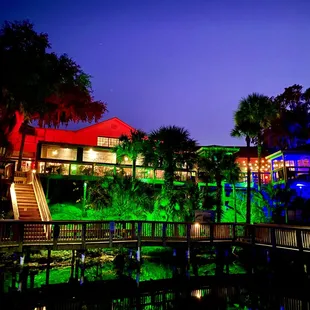 a nighttime view of the restaurant