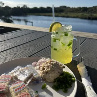 Fish dip and spicy margarita