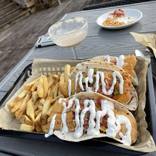 Fish tacos w mahi