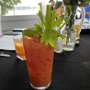 Bloody Mary with garnishing.