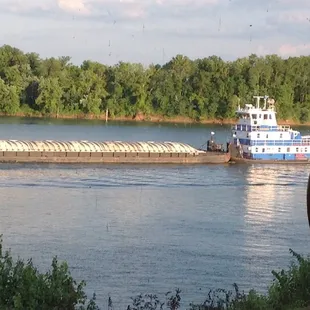 Barge passing by was entertaining.