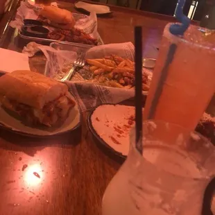 Chicken parm sandwich with sweet potato fries