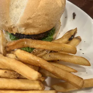 Plain Burger with Fries