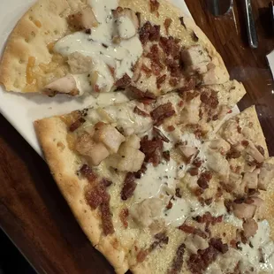 Bacon chicken ranch flat bread