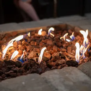 a close up of a fire pit
