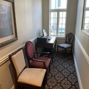 Computer study, right outside the elevator near the library.