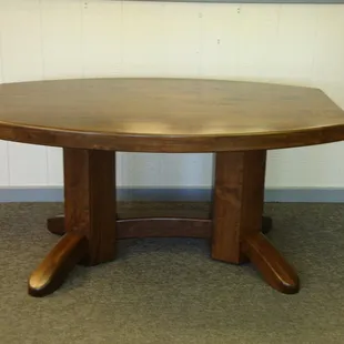 This table was designed for a client with a specific space requirement.  They had the general shape of the top in mind...