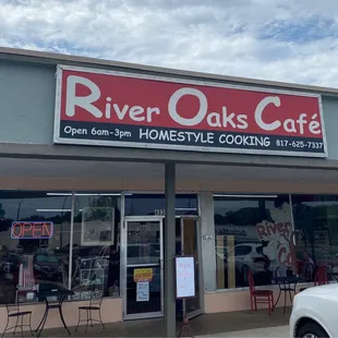 the front of the restaurant