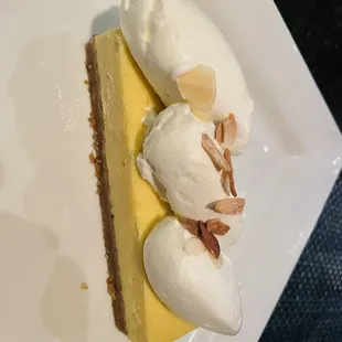 a slice of cheesecake on a plate