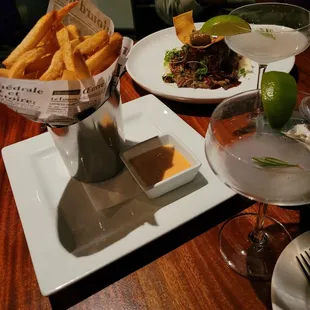 Rosemary gimlet  Papas frites  Filet mignon