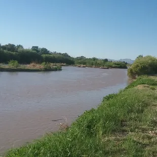 The river is flowing