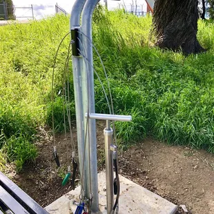 There is a fantastic bike fix-it stand where the path approaches the Mare Island Bridge