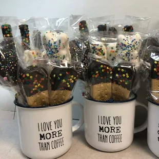 Gift sets filled with chocolate covered goodies