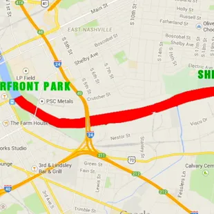 Downtown Beginner Route: 3-Miles Shelby Park to Riverfront Park (approx 1 hour on water)