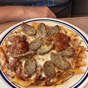Baked penne with Italian sausage... BF loved it!!