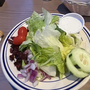 Side salad... homemade ranch. Comes with dried cranberries