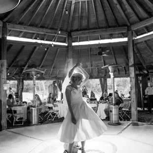 Dancing to our jazz band in the pavilion/reception area. Photos by http://davidkarnowski.com