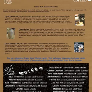 Good to have the recipe drink menu on the yelp for reference