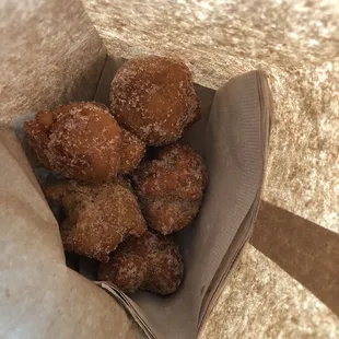 Seasonal pumpkin donut holes are more like donut balls. Huge and $1 each