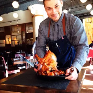 Paul is pumped to serve up some whole roasted chicken!