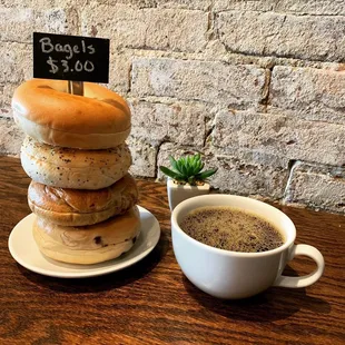 Bagels and coffee