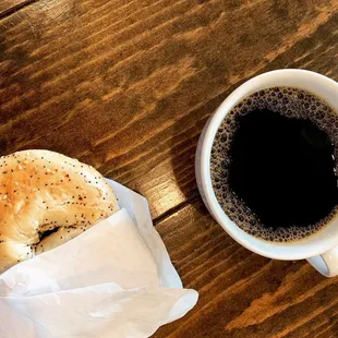 Everything bagel with our house dark blend.