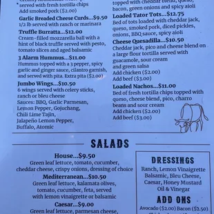 Appetizer/Salad Menu