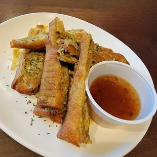 Boudin egg rolls with pepper jelly