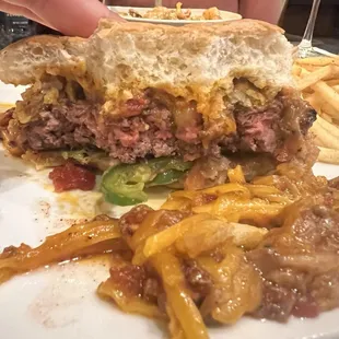 Knife &amp; Fork Burger, Fries