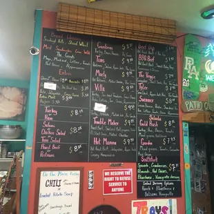 Sandwiches, soups, salads.