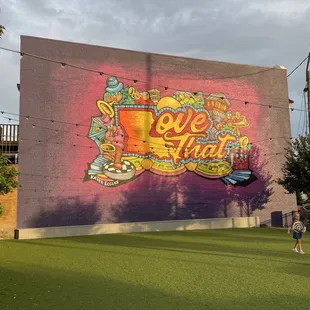 a mural on the side of a building