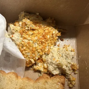 Crab dip and toast points