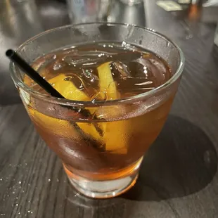 a drink in a glass