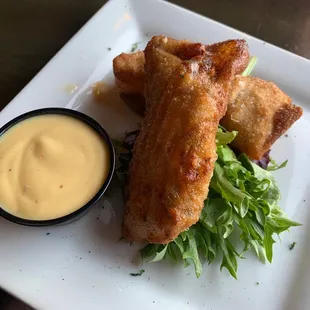 Crawfish Rolls w. Honey mustard dipping sauce