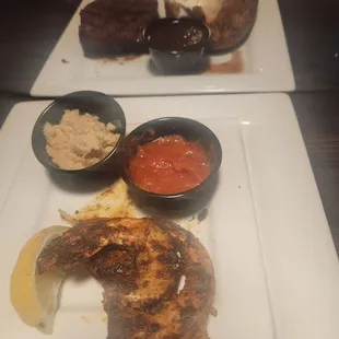 Crappy sirloin and 3 shrimp added for $10.