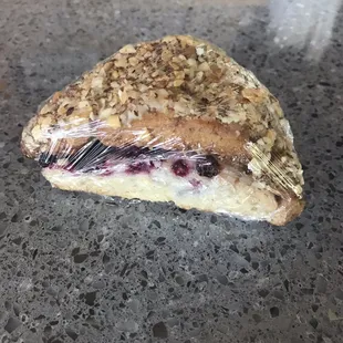 Gluten free, vegan raspberry-almond scone